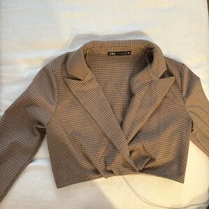 Crop top blazer top Zara